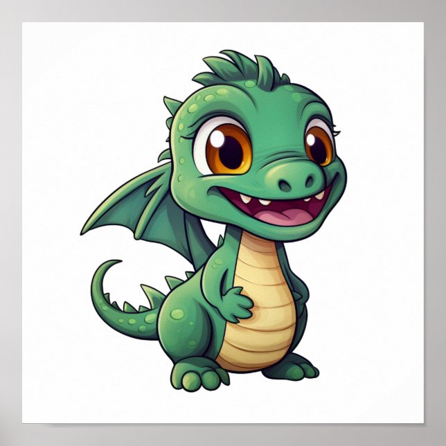 Póster ilustracion de dragón personalizado (Frente)