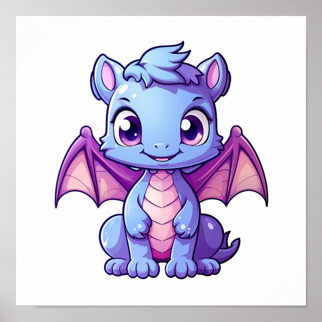 Póster ilustracion de dragón personalizado (Frente)
