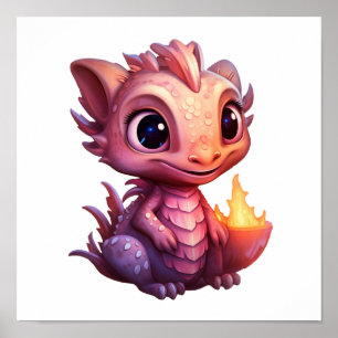 Póster ilustracion de dragón personalizado