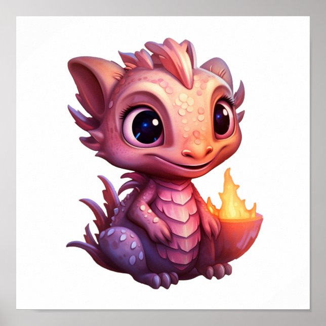 Póster ilustracion de dragón personalizado (Frente)