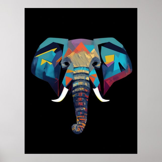 Póster Ilustracion de elefante bajo polilla (Frente)