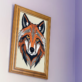 Póster Ilustracion de estilo Wolf simplificado