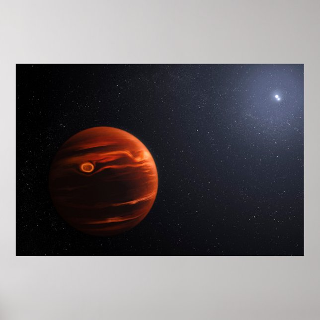Póster Ilustracion De Exoplanet Vhs 1256 B Y Sus Estrella (Frente)