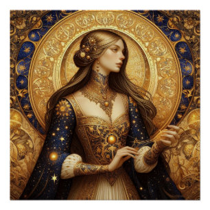 Póster Ilustracion de fantasía de la princesa