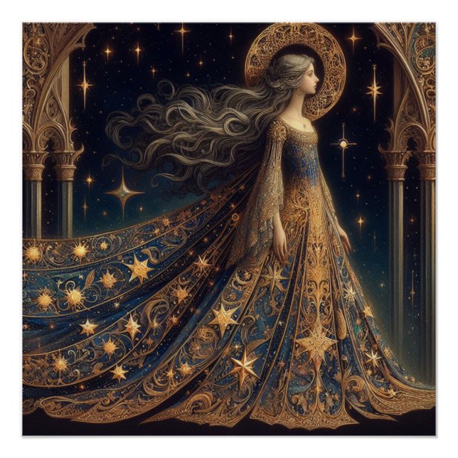 Póster Ilustracion de fantasía de la princesa (Anverso)