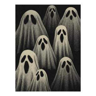 Póster Ilustración de fantasma flotante espeluznante
