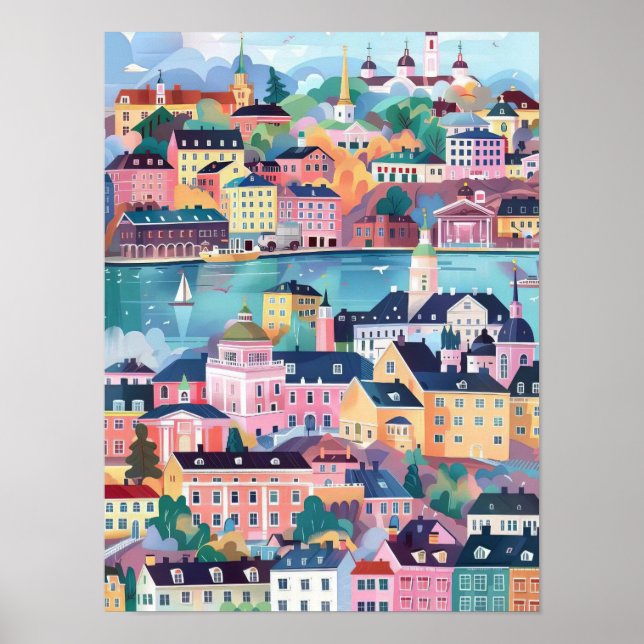 Póster Ilustración de Finlandia Finlandia Helsinki Viajes (Frente)