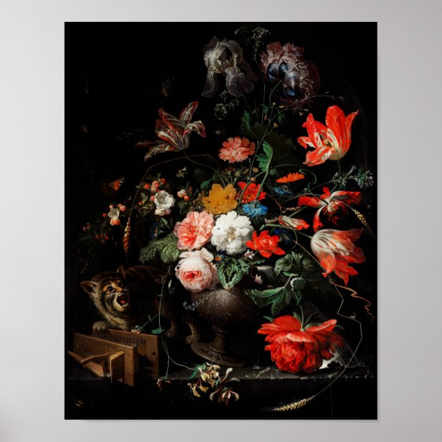 Póster Ilustracion de flores de época (Frente)