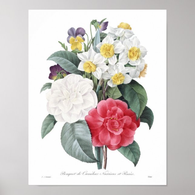 Póster Ilustracion de flores de época (Frente)