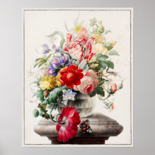 Póster Ilustracion de flores de época