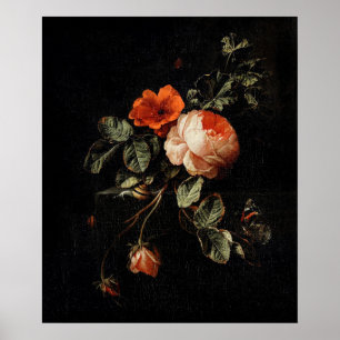 Póster Ilustracion de flores de época