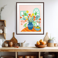 Ilustracion de flores exuberante colorido