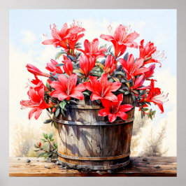 Póster Ilustracion de flores lirio en flor