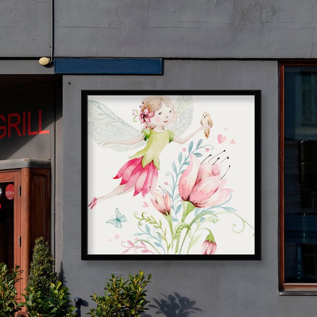 Póster Ilustracion de flores y hada de colores (Subido por el creador)