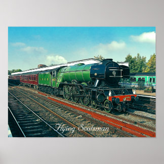 Póster Ilustración de Flying Scotsman in Station