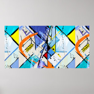 Póster ilustracion de fondo abstracto, con trazos, sp
