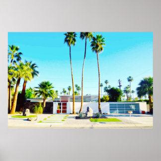 Póster Ilustracion de fotografía residencial moderno de m