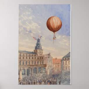 Póster Ilustracion de Francia de época