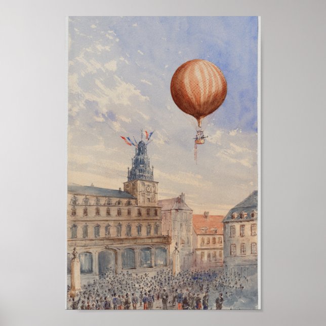 Póster Ilustracion de Francia de época (Frente)