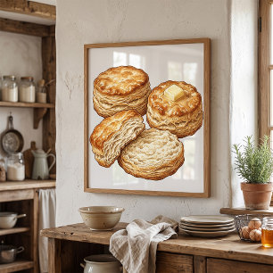 Póster Ilustración de Galletas de Suero de Mantequilla de