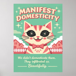 Póster Ilustración de gato de domesticidad manifiesta