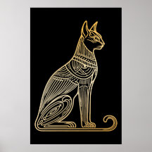 Ilustración de gato dorado para amantes de los gat
