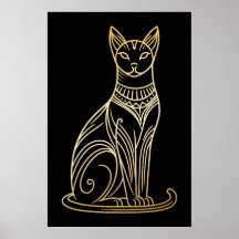 Ilustración de gato dorado para amantes de los gat