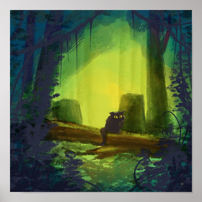 Póster Ilustracion de gatos de la jungla (Frente)