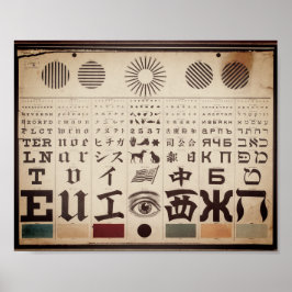 Póster Ilustracion de gráfico ocular de vintage