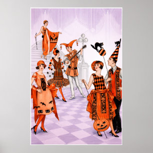 Póster Ilustración de Halloween Art Deco – Vintage años 2