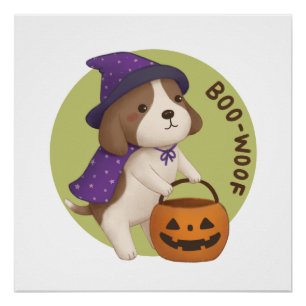 Póster Ilustración de Halloween: Boo-Woof (Beagle)