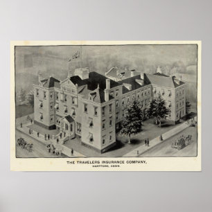 Póster Ilustracion de Hartford Connecticut
