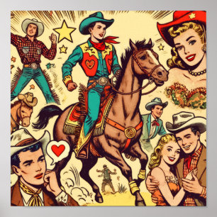 Póster Ilustracion de historietas de países antiguos