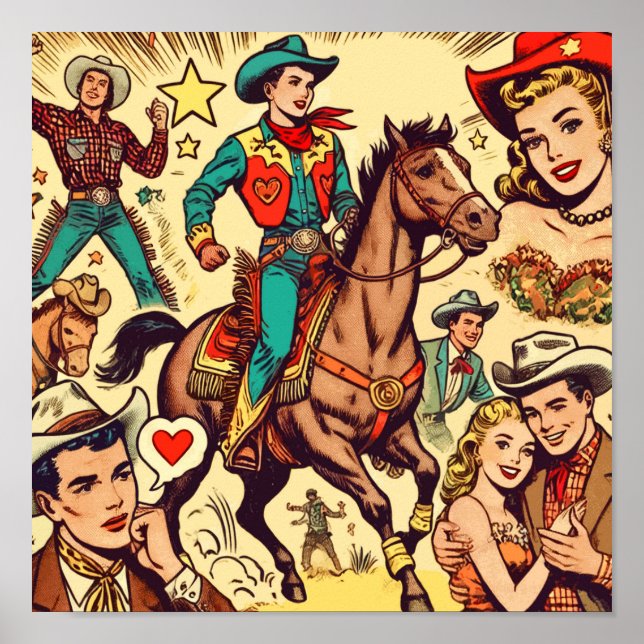Póster Ilustracion de historietas de países antiguos (Frente)
