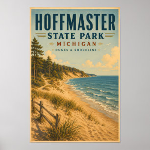 Póster Ilustración de Hoffmaster State Park Michigan Viaj