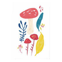 Ilustracion de hongos pequeños