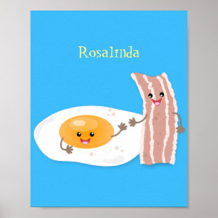Póster Ilustracion de huevo de kawaii y personalizado de