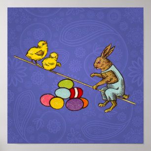 Póster Ilustracion de huevos de gallinas confitadas de Pa