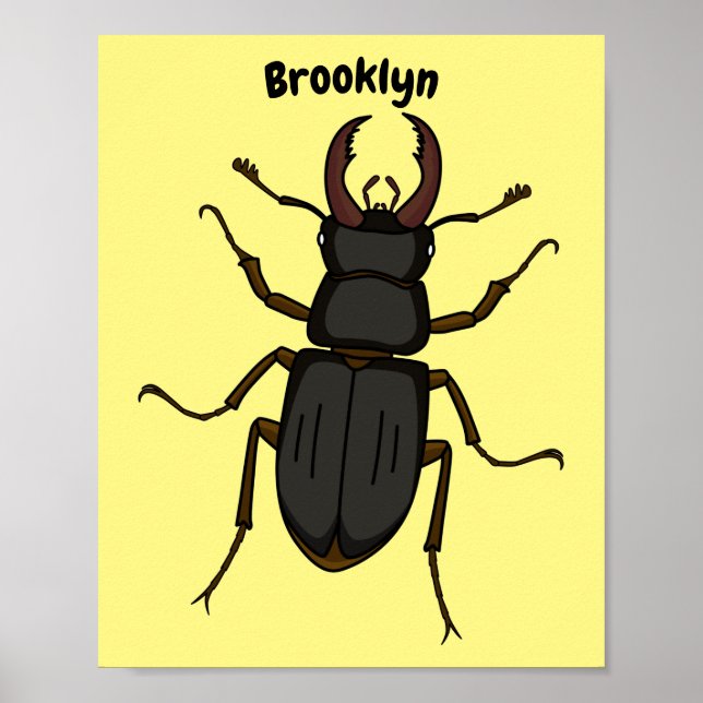 Póster Ilustracion de insectos Stag (Frente)