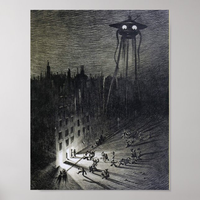 Póster Ilustracion de invasión de extranjeros (Frente)