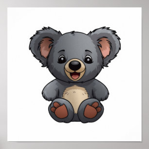Póster Ilustración de koala de dibujos animados