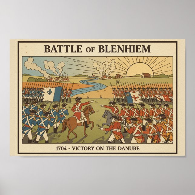 Póster Ilustración de la Batalla de Blenheim (Frente)