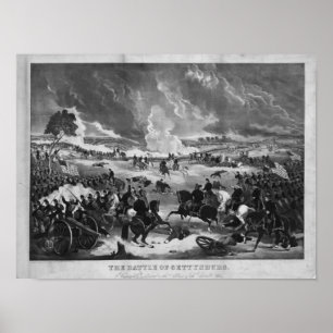 Póster Ilustracion de la batalla de Gettysburg