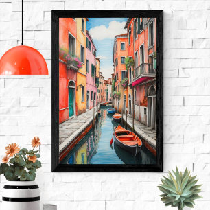 Póster Ilustracion de la calle Venecia