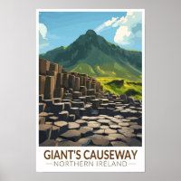 Ilustración de la Calzada del Gigante en Irlanda d
