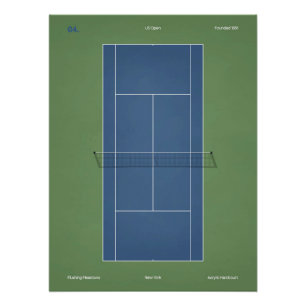 Póster Ilustración de la cancha de tenis del US Open