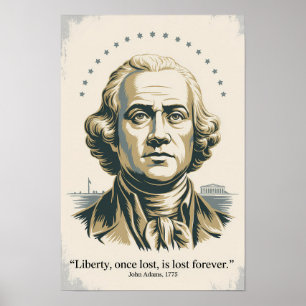 Póster Ilustración de la cita del segundo presidente John
