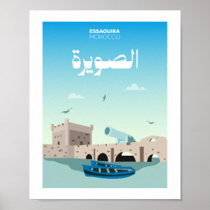 Póster Ilustración de la ciudad de Essaouira Marruecos