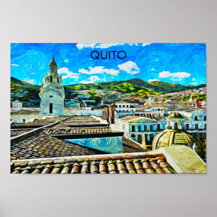 Póster Ilustracion de la ciudad de Quito