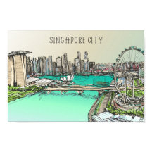 Ilustracion de la Ciudad de Singapur